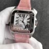 Cartier Santos 100 33mm SS White Dial Pink Leather Strap SEIKO NH05A