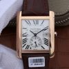 Cartier Tank MC RG White Textured Dial Brown Leather Strap