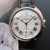 Cartier Cle de Cartier SS White Textured Dial Leather Strap MIYOTA9015