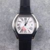 Cartier Roadster SS White Dial Black Rubber Strap A2824