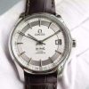 Omega V6F De Ville Hour Vision Co-Axial 41mm SS White Dial Brown Leather Strap A8500