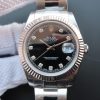Rolex DateJust 41mm 116334 Fluted Bezel Black Dial Diamonds Markers SS Bracelet A3136