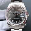 Rolex DateJust II SS Fluted Bezel Gray Dial Diamonds Markers SS Bracelet A3136