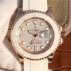 Rolex Yacht-Master 116655 RG White Dial White Ceramic Rubber Strap A2824