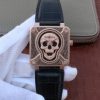 Bell & Ross Bell & Ross BR01 RG Burning Skull Tattoo Watch RG Dial Leather Strap MIYOTA 9015