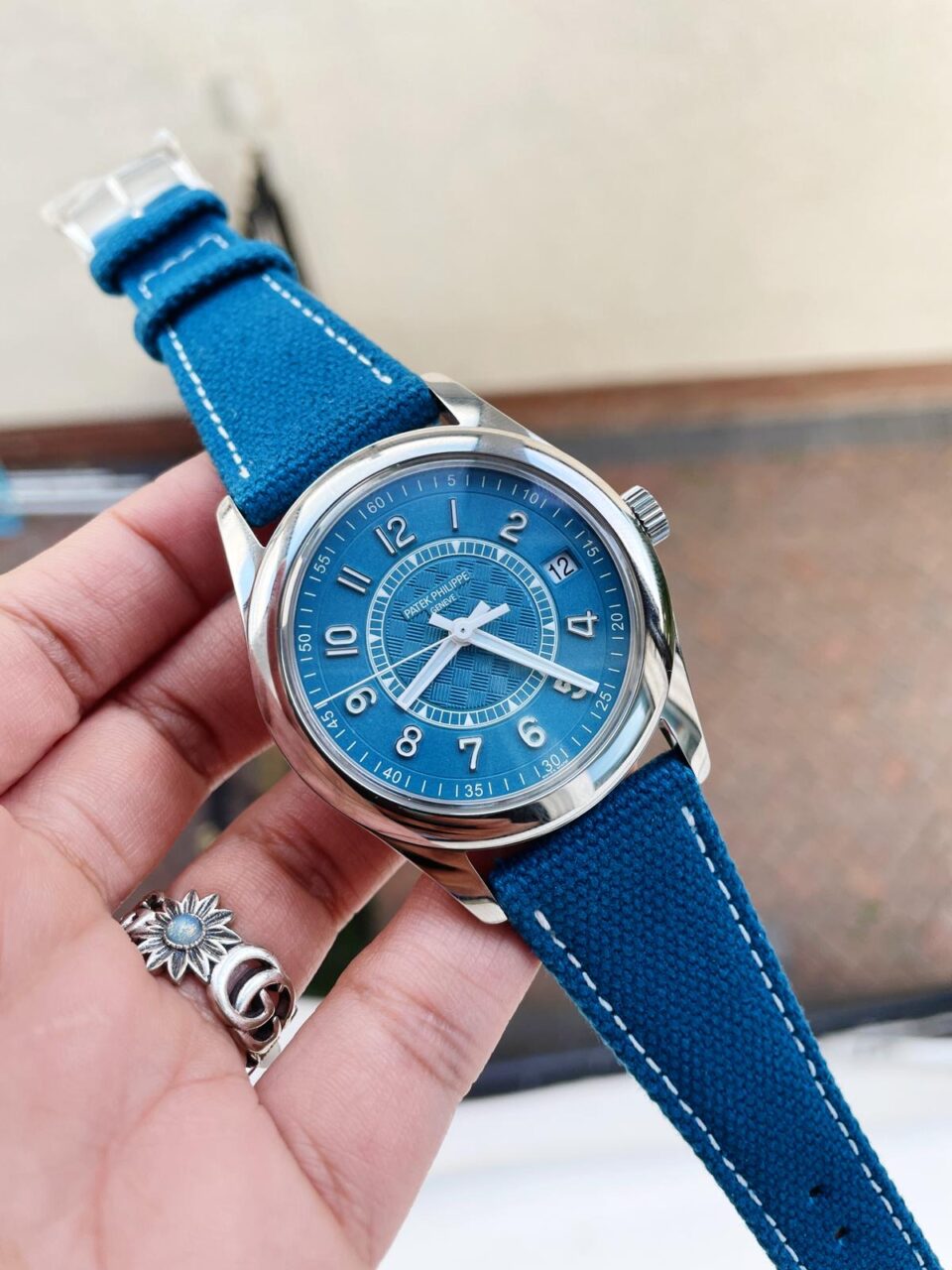 PATEK PHILIPPE Calatrava 6007A-001 SS ZF 1:1 Best Edition Blue Dial on Blue Leather Strap A324CS