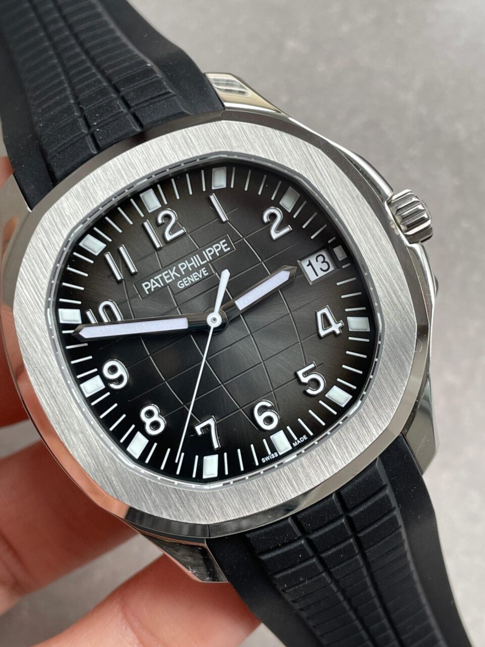 PATEK PHILIPPE Aquanaut 5167 SS 3KF Best Edition Gray Dial on Black Rubber Strap A324 Super Clone V2