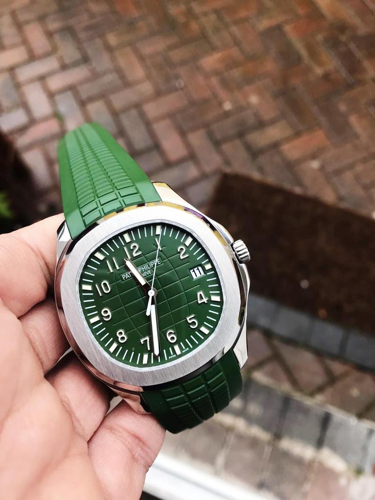 PATEK PHILIPPE Aquanaut 5168G 42mm SS ZF 1:1 Best Edition Green Dial on Green Rubber Strap