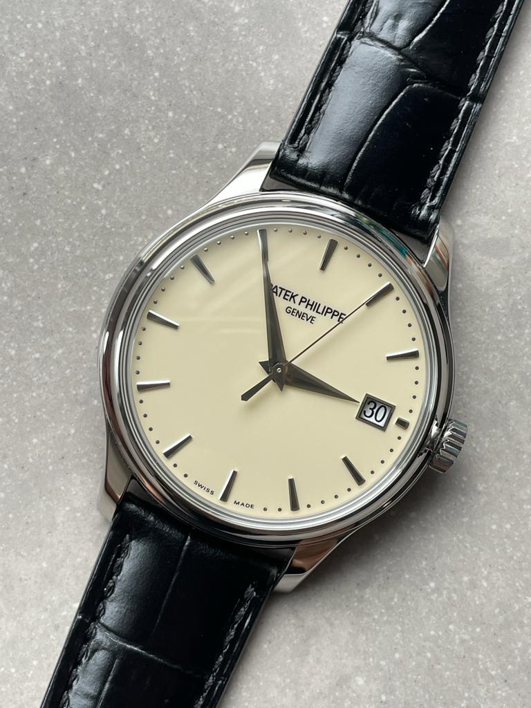 PATEK PHILIPPE Calatrava ZF 5298p Date off White Dial SS bezel ZF factory