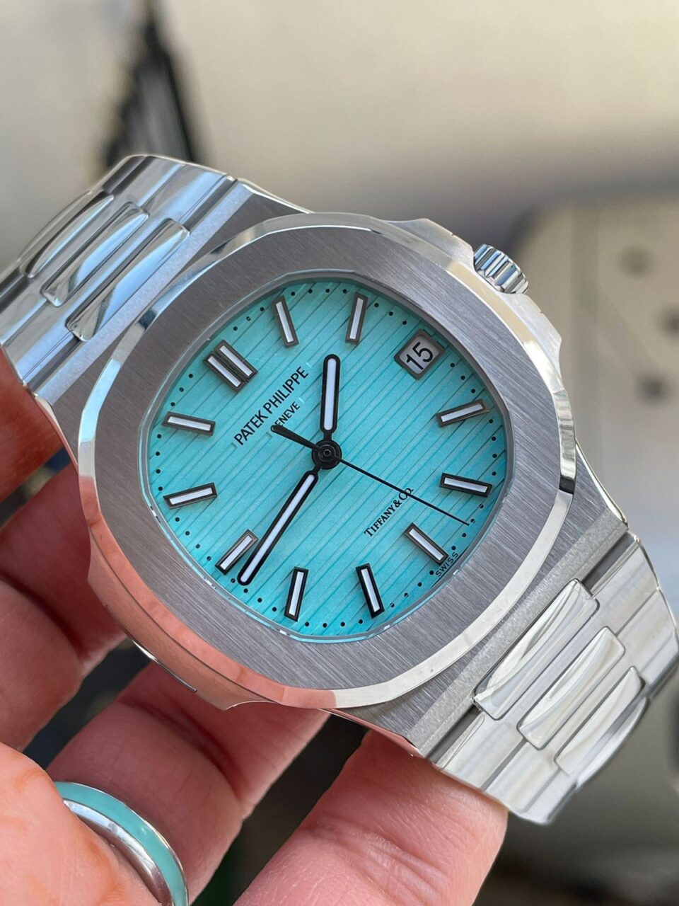 PATEK PHILIPPE Nautilus 5711 3KF 1:1 Best Edition Tiffany Blue Dial on SS Bracelet A324 V2